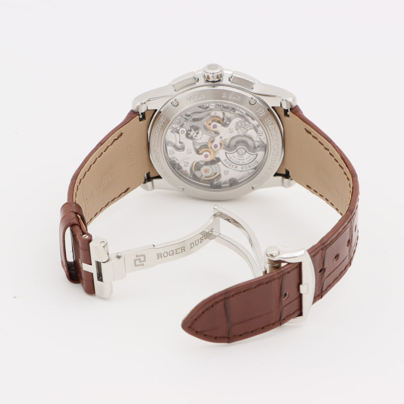 ロジェ・デュブイ ROGER DUBUIS エクスカリバー42 DBEX0388 シルバー  SS/革ベルト 自動巻き メンズ 腕時計