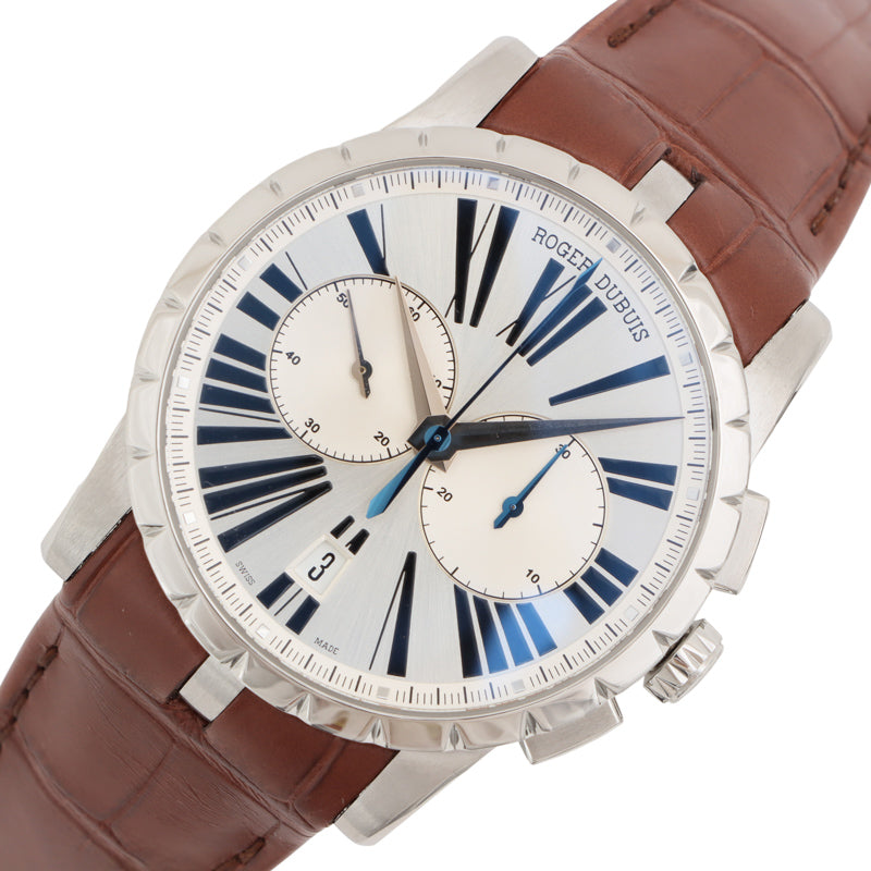 ロジェ・デュブイ ROGER DUBUIS エクスカリバー42 DBEX0388 シルバー  SS/革ベルト 自動巻き メンズ 腕時計