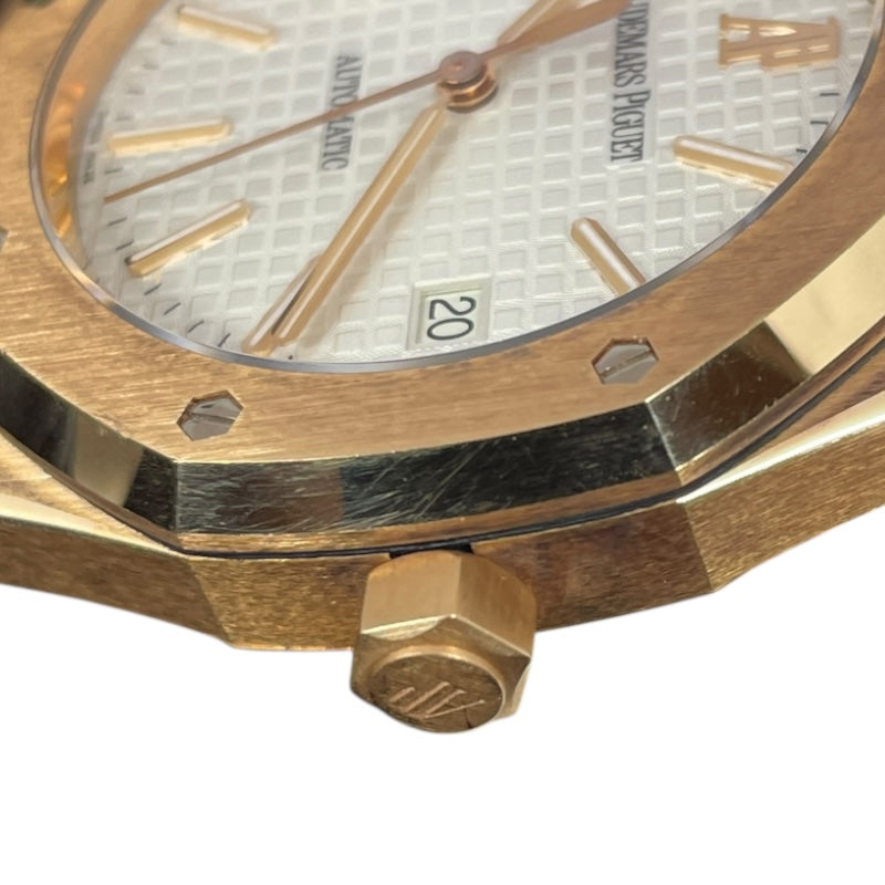 オーデマ・ピゲ AUDEMARS PIGUET ロイヤルオーク 15300OR.OO.D088CR.02 シルバー K18PG/革ベルト 自動巻き メンズ 腕時計