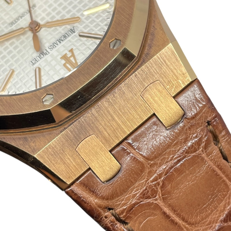 オーデマ・ピゲ AUDEMARS PIGUET ロイヤルオーク 15300OR.OO.D088CR.02 シルバー K18PG/革ベルト 自動巻き メンズ 腕時計