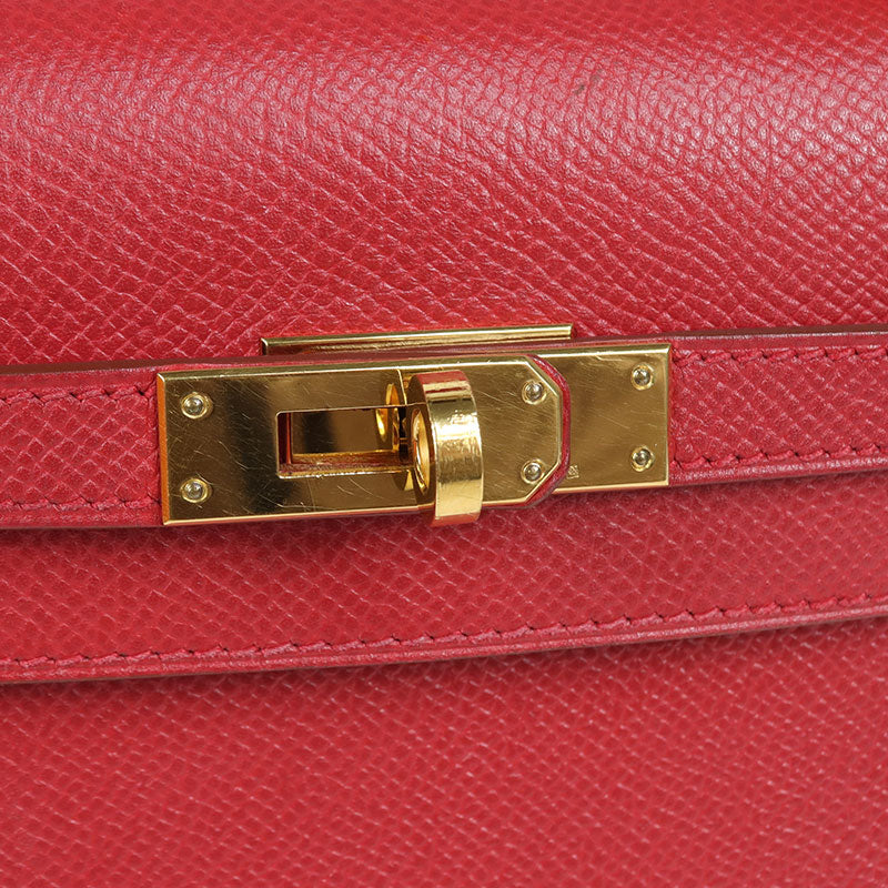 エルメス HERMES ミニケリー □C刻　(1999年製) ルージュヴィフ ゴールド金具 クシュベル レディース ハンドバッグ
