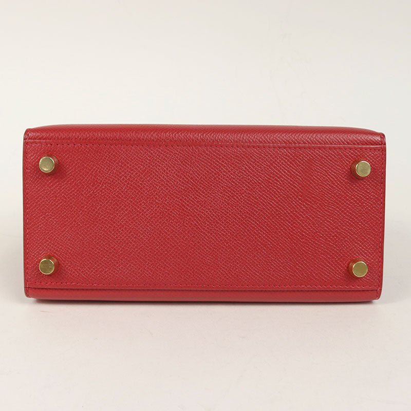 エルメス HERMES ミニケリー □C刻　(1999年製) ルージュヴィフ ゴールド金具 クシュベル レディース ハンドバッグ