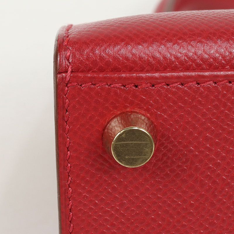 エルメス HERMES ミニケリー □C刻　(1999年製) ルージュヴィフ ゴールド金具 クシュベル レディース ハンドバッグ