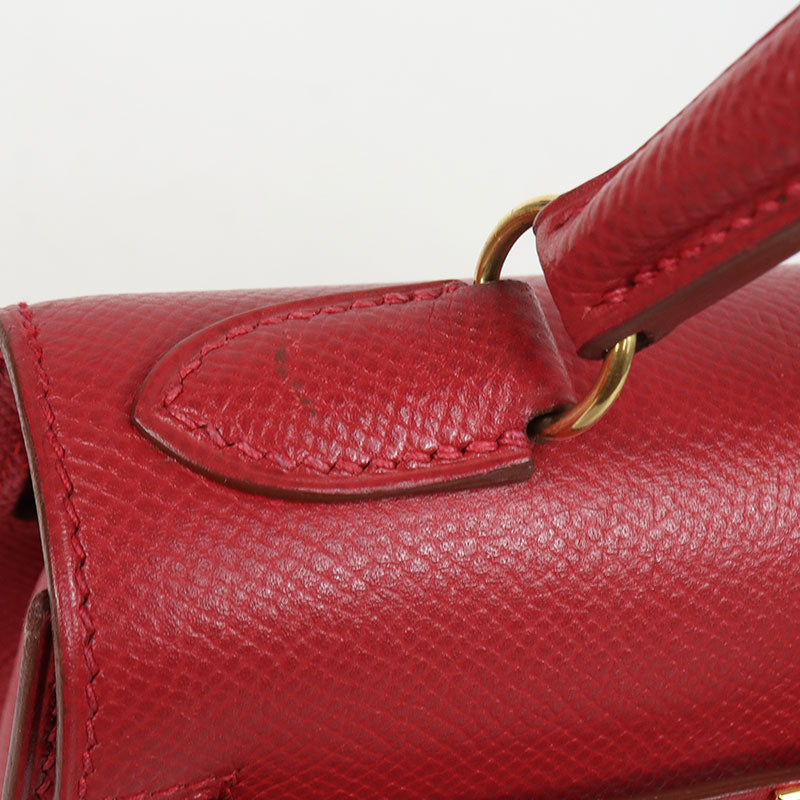 エルメス HERMES ミニケリー □C刻　(1999年製) ルージュヴィフ ゴールド金具 クシュベル レディース ハンドバッグ