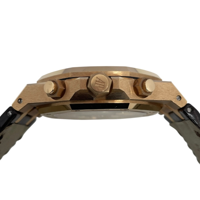 オーデマ・ピゲ AUDEMARS PIGUET ロイヤルオーク クロノグラフ 26239OR.OO.D821CR.01 ブラウン K18PG/革ベルト 自動巻き メンズ 腕時計