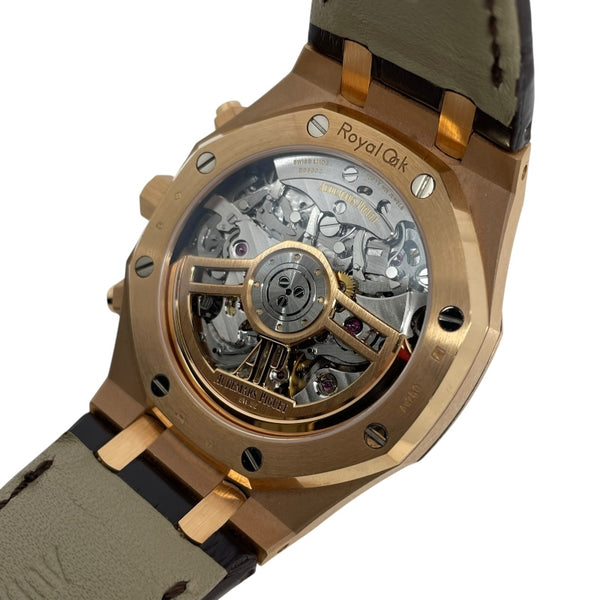 オーデマ・ピゲ AUDEMARS PIGUET ロイヤルオーク クロノグラフ 26239OR.OO.D821CR.01 ブラウン K18PG/革ベルト 自動巻き メンズ 腕時計