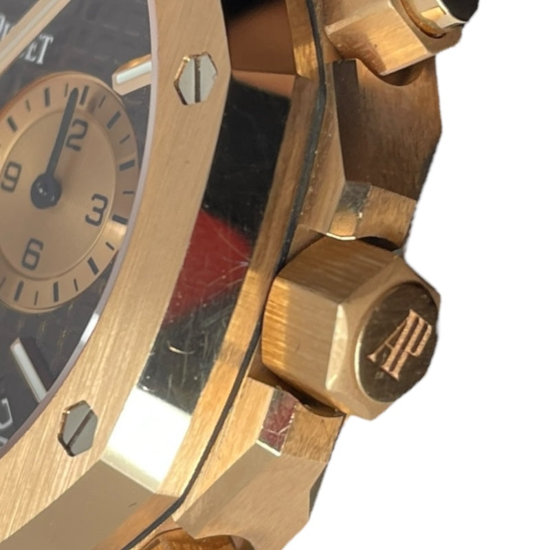 オーデマ・ピゲ AUDEMARS PIGUET ロイヤルオーク クロノグラフ 26239OR.OO.D821CR.01 ブラウン K18PG/革ベルト 自動巻き メンズ 腕時計