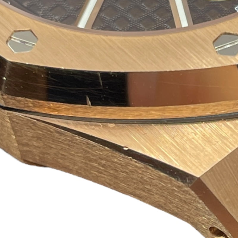 オーデマ・ピゲ AUDEMARS PIGUET ロイヤルオーク クロノグラフ 26239OR.OO.D821CR.01 ブラウン K18PG/革ベルト 自動巻き メンズ 腕時計