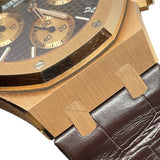 オーデマ・ピゲ AUDEMARS PIGUET ロイヤルオーク クロノグラフ 26239OR.OO.D821CR.01 ブラウン K18PG/革ベルト 自動巻き メンズ 腕時計