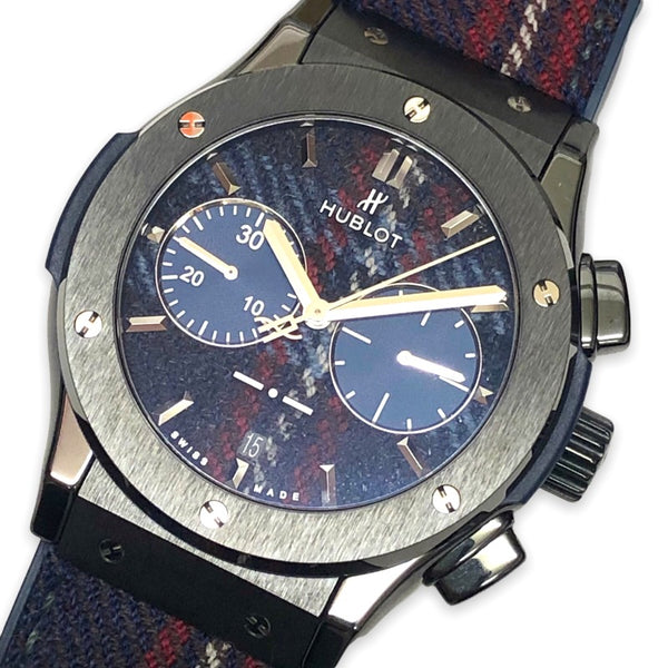 ウブロ HUBLOT クラシック・フュージョン イタリアインディペンデント セラミックタータン 521.CM.2703.NR.ITI17 ルビナッチ ファブリック文字盤 ブラックセラミック/ラバーストラップ 自動巻き メンズ 腕時計