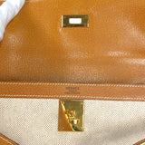 エルメス HERMES ケリー32 〇X刻 ナチュラル ゴールド金具 ピッグスキン/トワルGM レディース ハンドバッグ