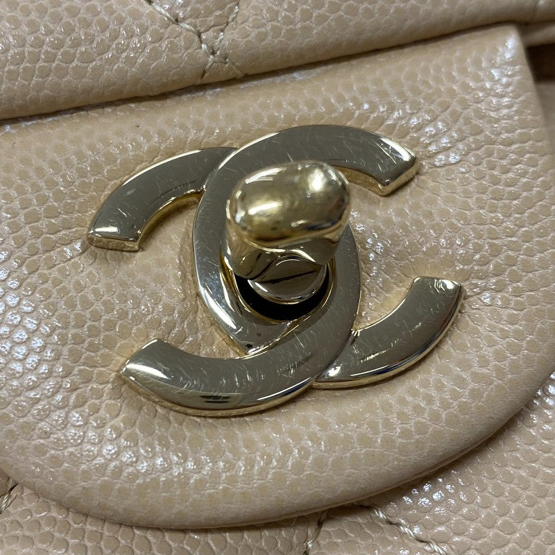 シャネル CHANEL マトラッセ25 A01112 ベージュ ゴールド金具 キャビアスキン レディース ショルダーバッグ