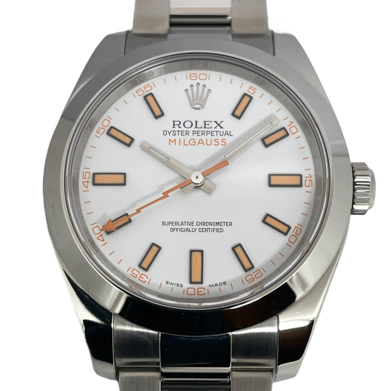 ロレックス ROLEX ミルガウス ランダムシリアル 116400 ホワイト SS 自動巻き メンズ 腕時計