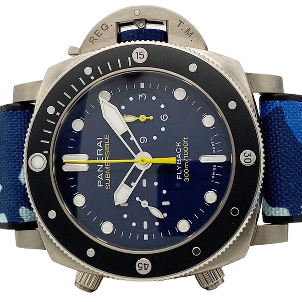 パネライ PANERAI サブマーシブル クロノグラフ マイクホーンエディション PAM01291  ブルー SS 自動巻き メンズ 腕時計