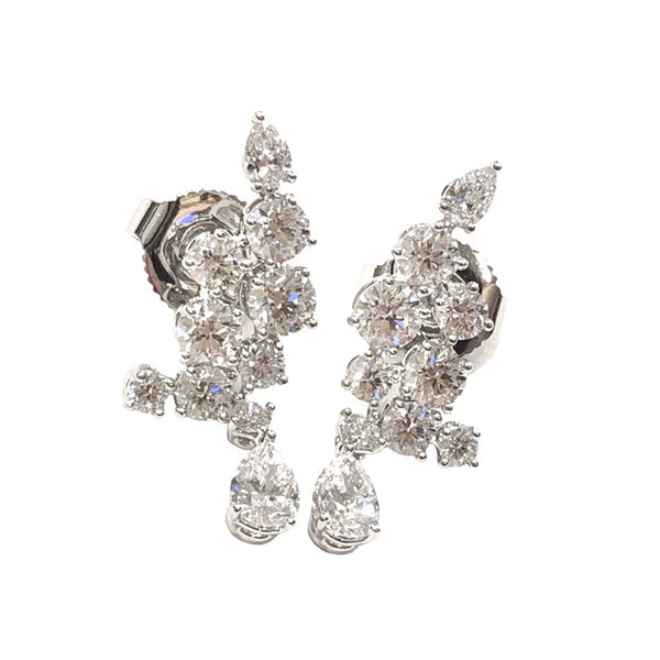 ハリーウィンストン HARRY WINSTON スパークリングクラスター ダイヤピアス Pt950プラチナ ダイヤモンド ジュエリー
