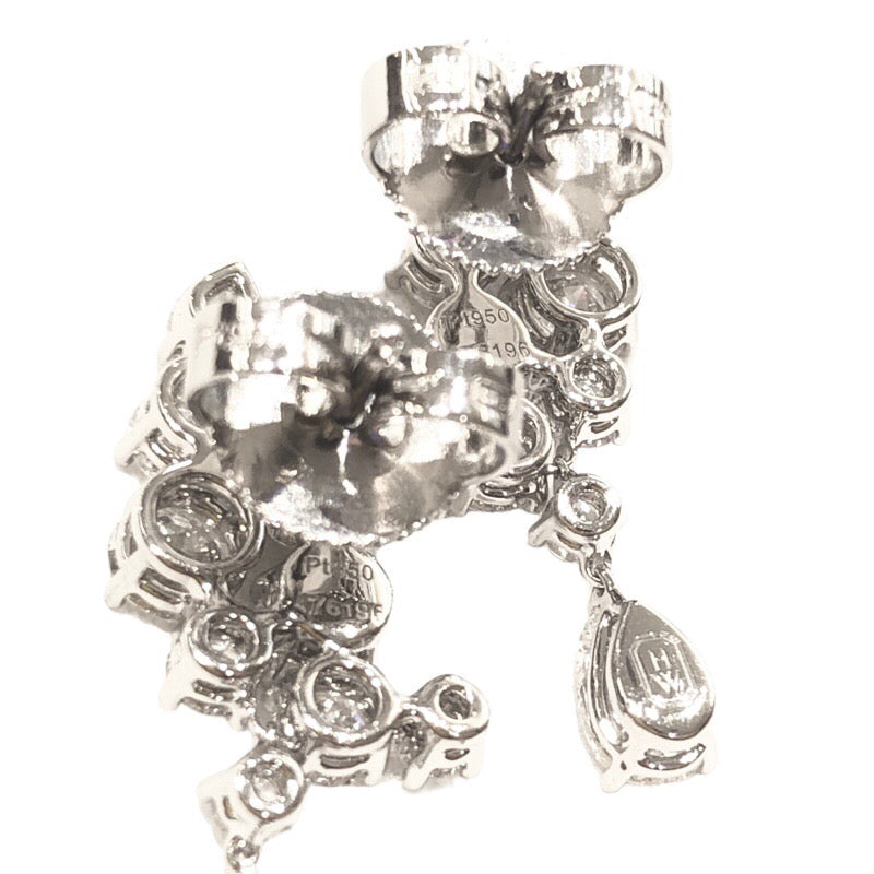 ハリーウィンストン HARRY WINSTON スパークリングクラスター ダイヤピアス Pt950プラチナ ダイヤモンド ジュエリー