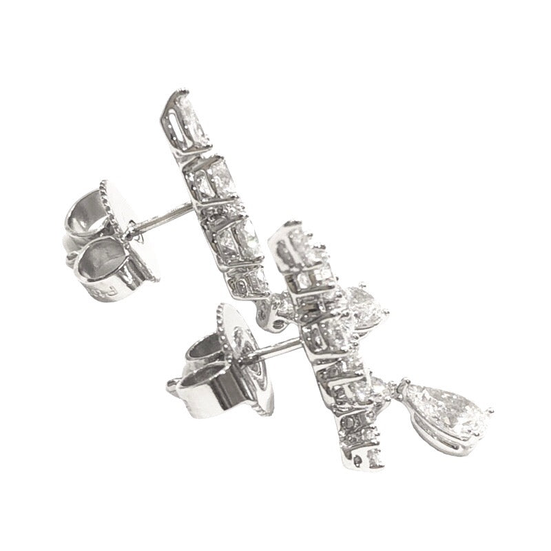 ハリーウィンストン HARRY WINSTON スパークリングクラスター ダイヤピアス Pt950プラチナ ダイヤモンド ジュエリー