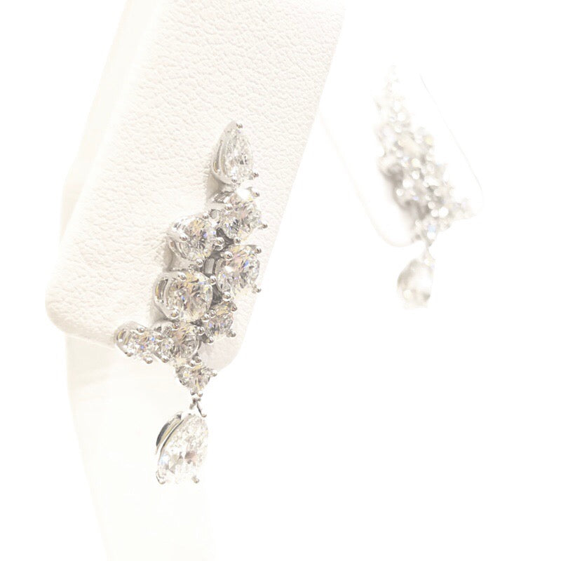 ハリーウィンストン HARRY WINSTON スパークリングクラスター ダイヤピアス Pt950プラチナ ダイヤモンド ジュエリー