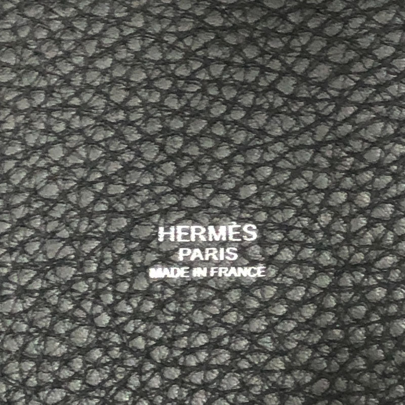 エルメス HERMES ピコタンロックMM A刻 ブラック　シルバー金具 トリヨン レディース ハンドバッグ