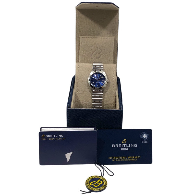 ブライトリング BREITLING クロノマット32 A77310-100M ブルー SS クオーツ レディース 腕時計