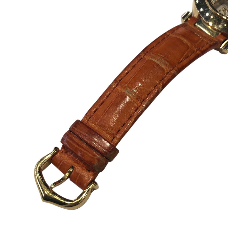 カルティエ Cartier パシャ32 グリッドダイヤ WJ101356 ホワイト K18YG/革ベルト 自動巻き ボーイズ 腕時計
