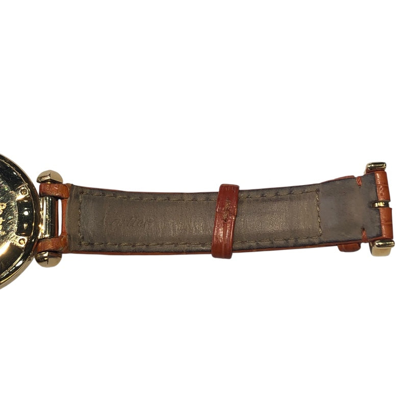 カルティエ Cartier パシャ32 グリッドダイヤ WJ101356 ホワイト K18YG/革ベルト 自動巻き ボーイズ 腕時計