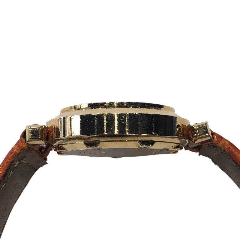 カルティエ Cartier パシャ32 グリッドダイヤ WJ101356 ホワイト K18YG/革ベルト 自動巻き ボーイズ 腕時計
