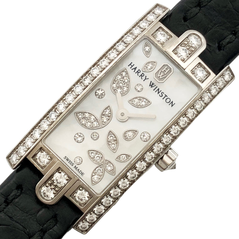 ハリーウィンストン HARRY WINSTON アヴェニューCミニ リリークラスター AVCQHM16WW049 シルバー K18ホワイトゴールド 750WG クオーツ レディース 腕時計