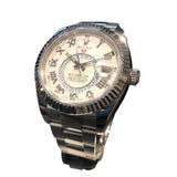 ロレックス ROLEX スカイドゥエラー ローマン 326939 アイボリー K18ホワイトゴールド 自動巻き メンズ 腕時計