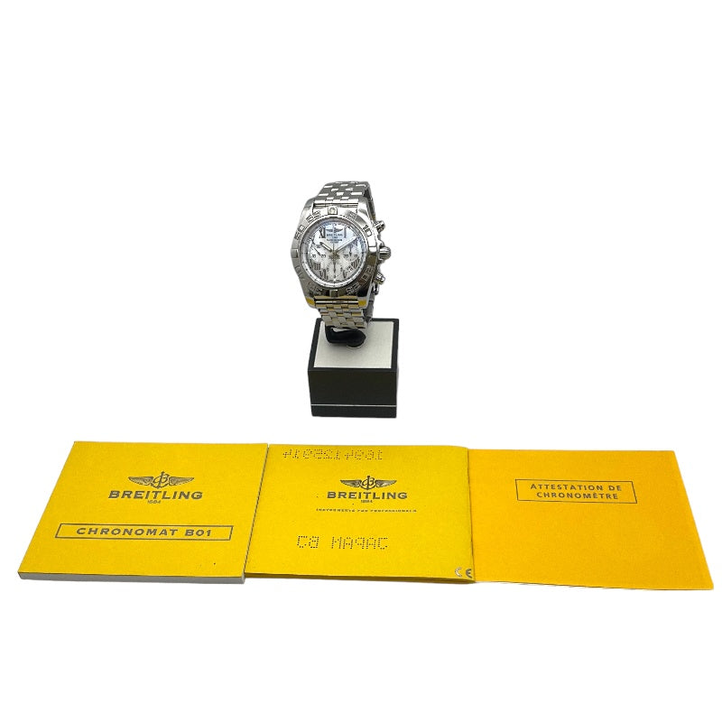 ブライトリング BREITLING クロノマット44 AB0110 ホワイトシェル  SS 自動巻き メンズ 腕時計