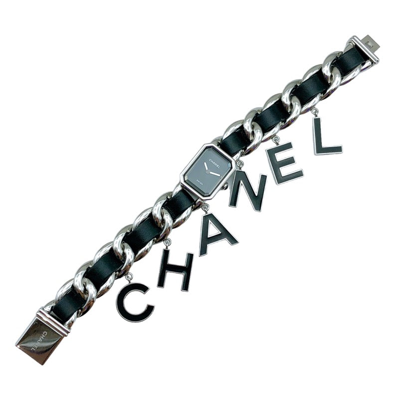 シャネル CHANEL プルミエール　ウォンテッドドゥシャネル　ロゴチャーム付き H7471 ブラック/シルバー SS クオーツ レディース 腕時計