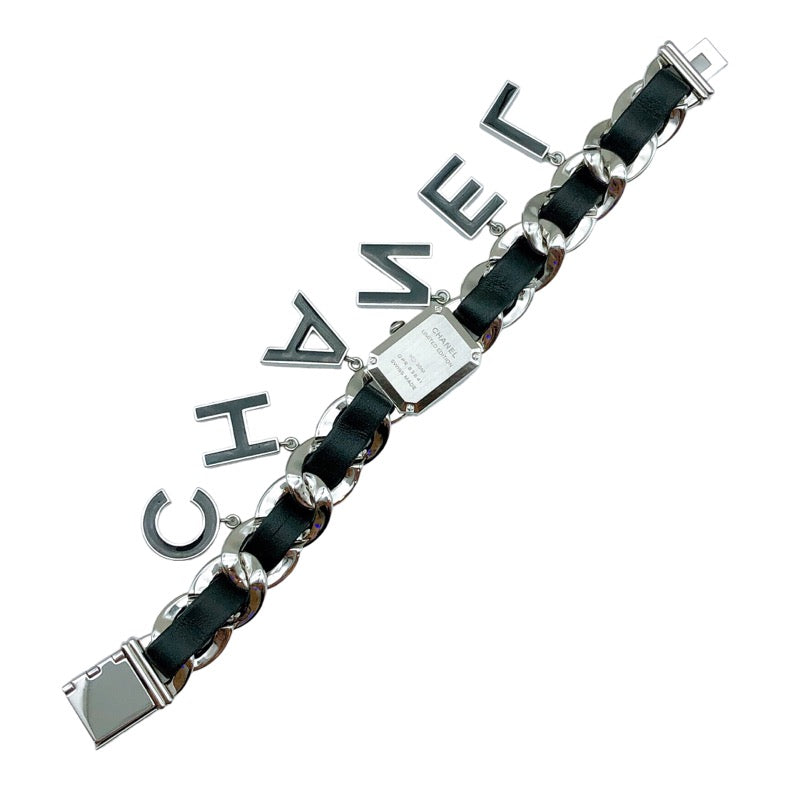 シャネル CHANEL プルミエール　ウォンテッドドゥシャネル　ロゴチャーム付き H7471 ブラック/シルバー SS クオーツ レディース 腕時計