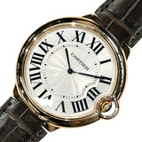 カルティエ Cartier バロンブルーエクストラフラット W6920054 シルバー K18PG/革ベルト（社外品） 手巻き メンズ 腕時計