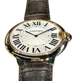 カルティエ Cartier バロンブルーエクストラフラット W6920054 シルバー K18PG/革ベルト（社外品） 手巻き メンズ 腕時計