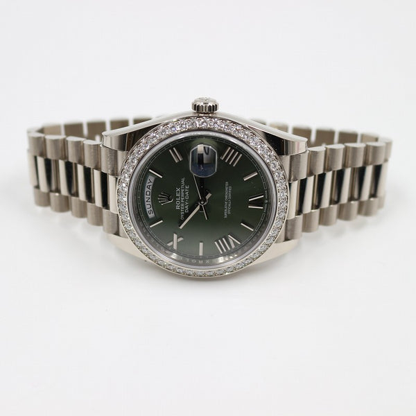 ロレックス ROLEX デイデイト40 228349RBR ミントグリーン K18ホワイトゴールド 自動巻き メンズ 腕時計