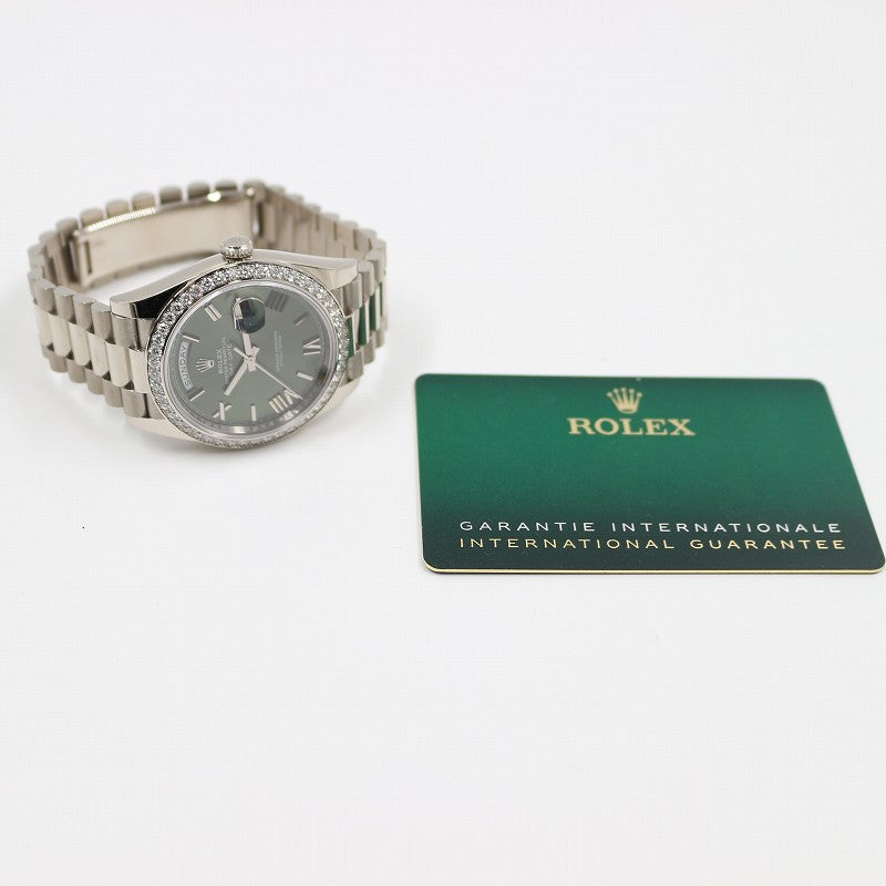 ロレックス ROLEX デイデイト40 228349RBR ミントグリーン K18ホワイトゴールド 自動巻き メンズ 腕時計