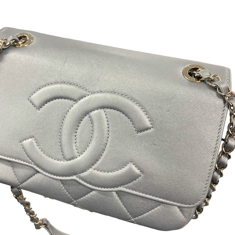 シャネル CHANEL ココマーク チェーンショルダー シルバー ゴールド金具 カーフスキン レディース ショルダーバッグ