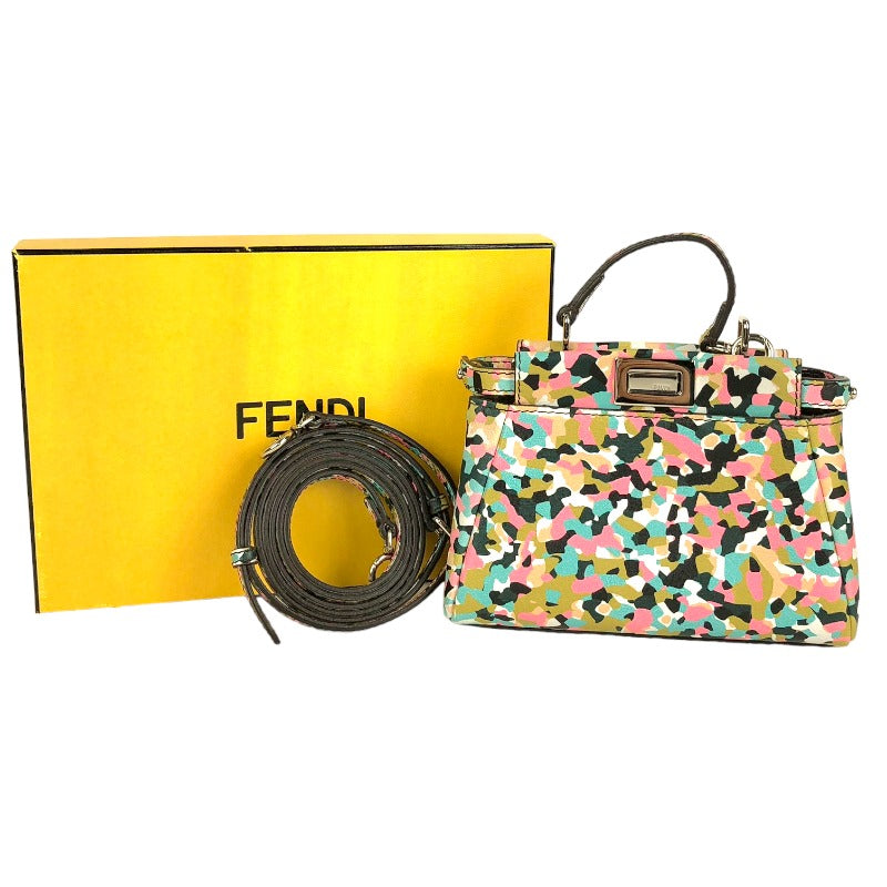 フェンディ FENDI マイクロ ピーカブー 8M0355 マルチカラー レザー レディース ハンドバッグ