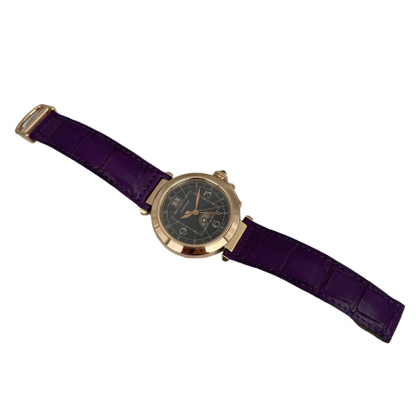 カルティエ Cartier パシャXL ナイト＆デイ ブラウン ギョーシェ W3030001 ブラウン K18PG 自動巻き メンズ 腕時計