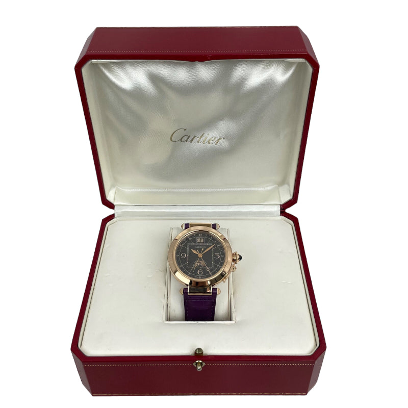 カルティエ Cartier パシャXL ナイト＆デイ ブラウン ギョーシェ W3030001 ブラウン K18PG 自動巻き メンズ 腕時計 |  中古ブランドリユースショップ OKURA(おお蔵)