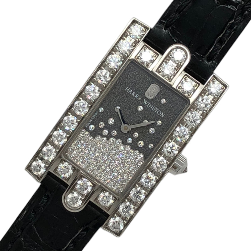 ハリーウィンストン HARRY WINSTON アヴェニュー ドロップダイヤモンド AVEQHM21 WW280 K18WG クオーツ レディース 腕時計