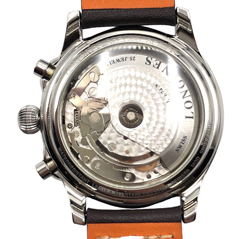 ロンジン LONGINES リンドバーグ L2.618.4 ブラック SS/革ベルト（社外 