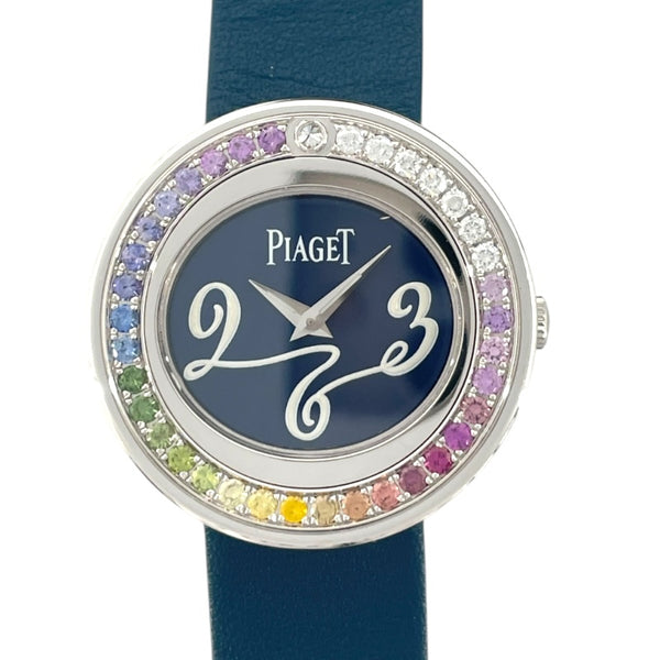 ピアジェ PIAGET ポゼッション P10402 ブルー K18WG/革ベルト（社外品） クオーツ レディース 腕時計