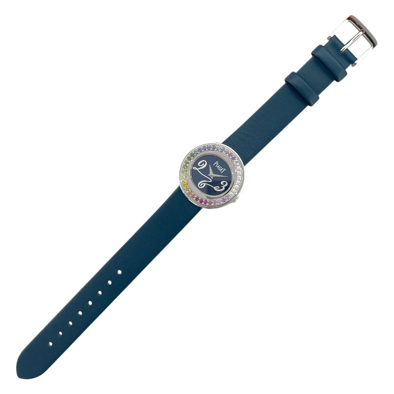 ピアジェ PIAGET ポゼッション P10402 ブルー K18WG/革ベルト（社外品） クオーツ レディース 腕時計