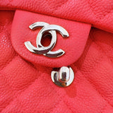 シャネル CHANEL ミニマトラッセ18 A01115 レッド／シルバー金具 キャビアスキン レディース ショルダーバッグ