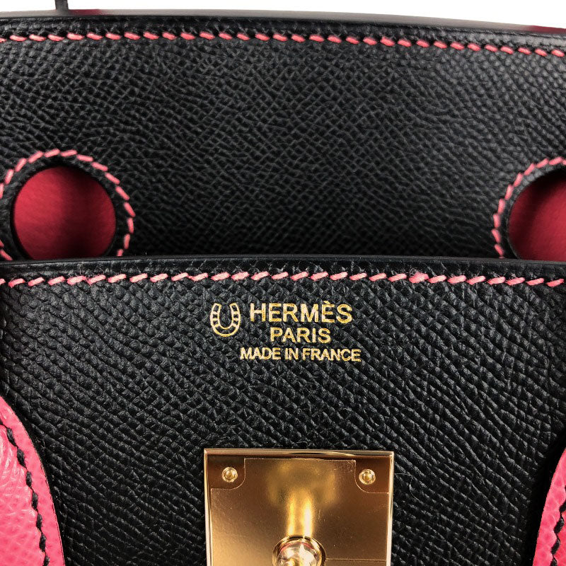 エルメス HERMES バーキン30 SPO A刻 ブラック×ローズアザレ ゴールド金具 エプソン レディース ハンドバッグ