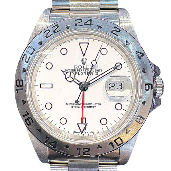 ロレックス ROLEX エクスプローラー2 白文字盤 X番 16570 SS 自動巻き