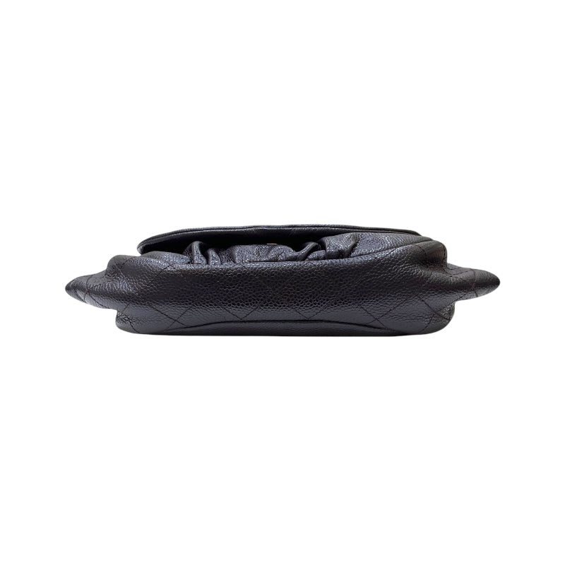 シャネル CHANEL ハーフムーン チェーンウォレット A40033 18番台 パープル シルバー金具 キャビアスキン レディース ショルダーバッグ