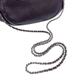 シャネル CHANEL ハーフムーン チェーンウォレット A40033 18番台 パープル シルバー金具 キャビアスキン レディース ショルダーバッグ