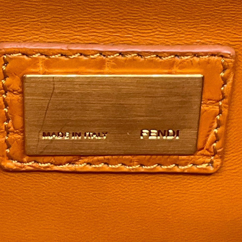 フェンディ FENDI ピーカブー ミディアム オレンジ クロコ レディース ...